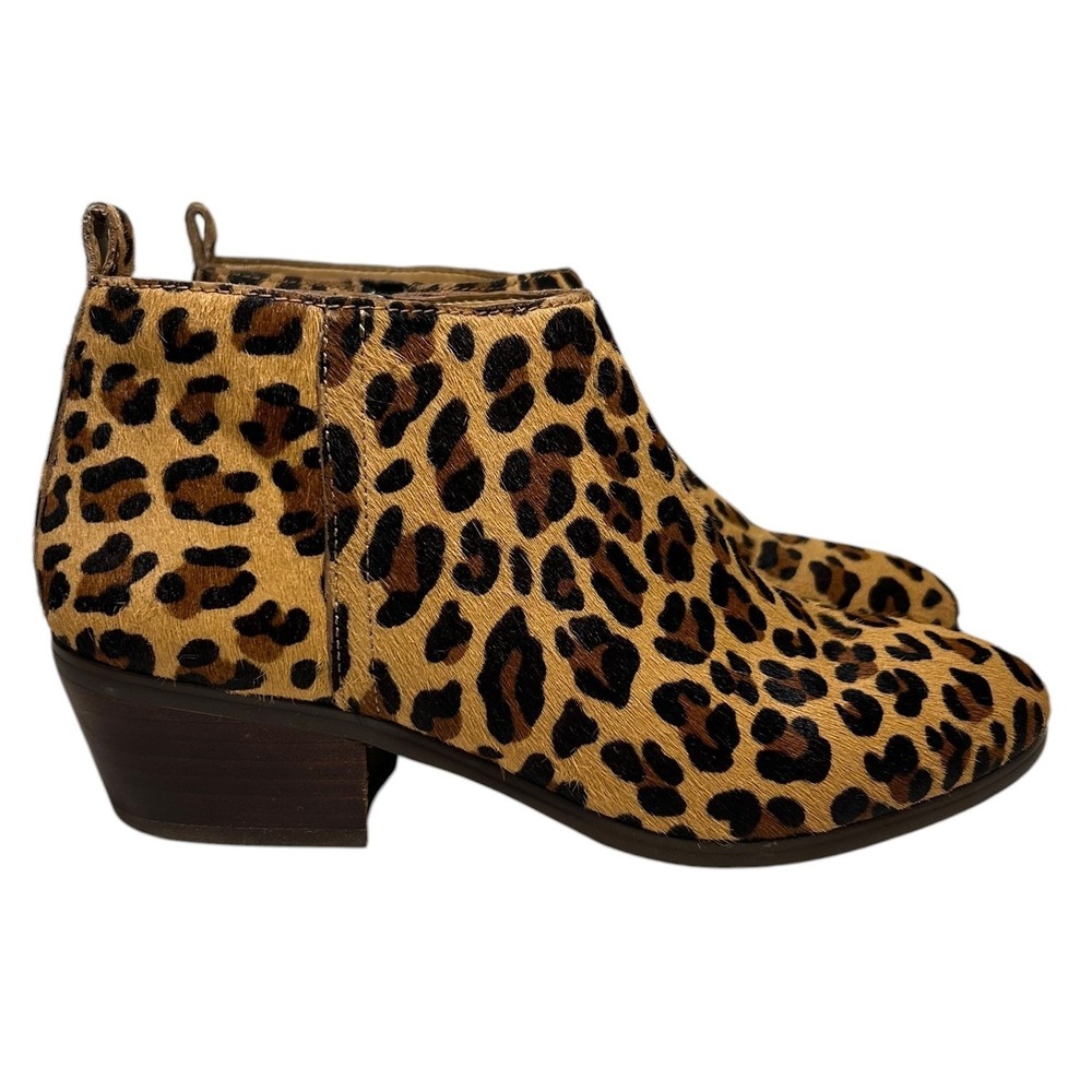J.Crew Leopard Calf Hair Ankle Boots Mob Wife Brown Black J8795
